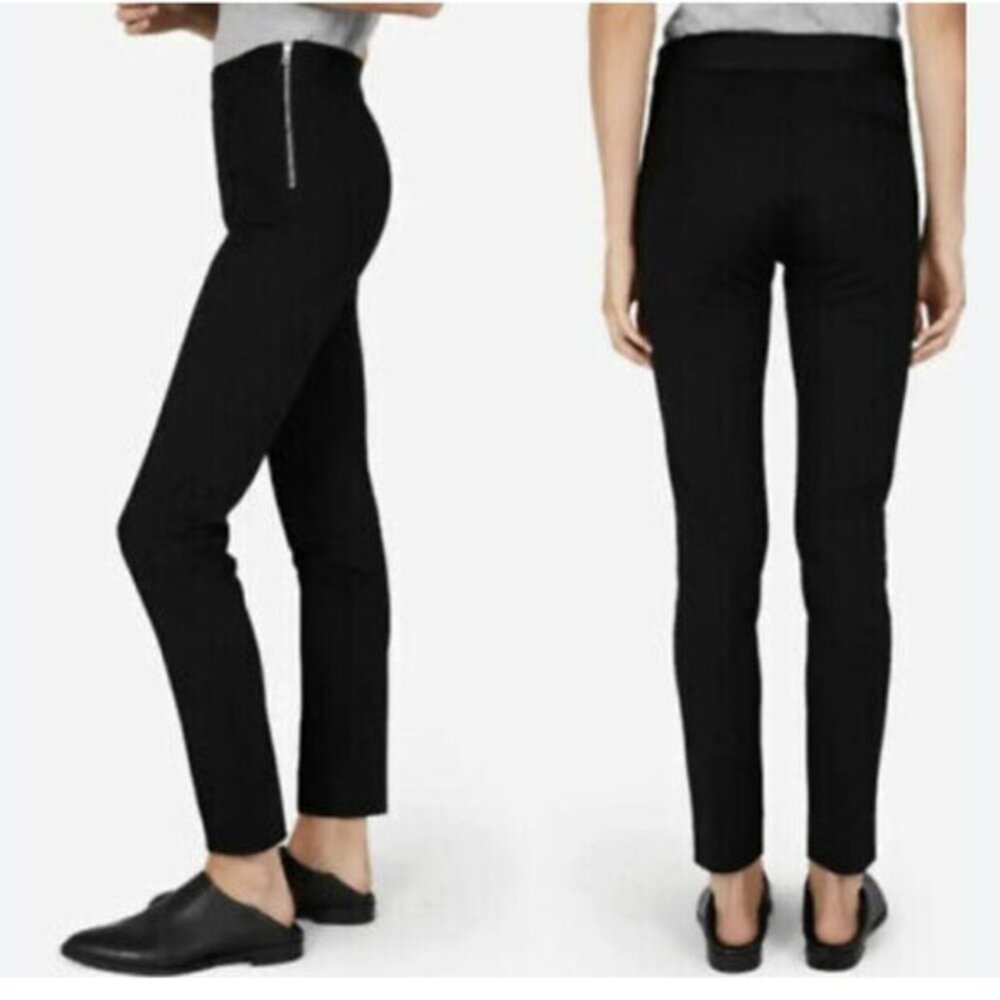 Everlane The Side-Zip Flat Front Stretch Cotton Dress Pants Black Size 00